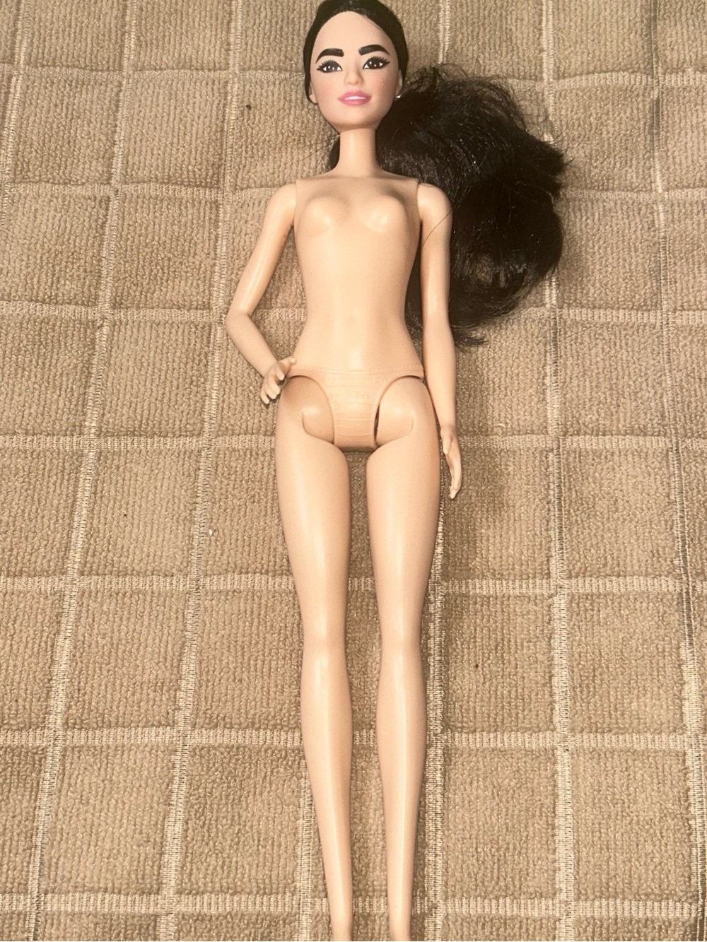 Barbie Doll with Black Hair and Neutral Skin Tone